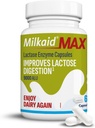 Milkaid Max Capsules for Laktosa Intoleransi Relief with Lactase Enzyme, Dietary Suplement to Help Prevent Gas, Bloating & Diare Because to Laktosa Sensitivity 124; 9000 ALU (60 Capsules, Unflamited)