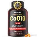 CoQ10-200m-Softgels, 120 Servis Lipomal CoQ10 PQQ & Black Pepper Extract for Maximum Absorpsi - Ultra Ubiquinone Coenzim Q10 Supplemen Dukungan Antioksidant Terkuat Hear- t & Energy Boost