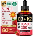 Venture Pal 5in- 1 Vitamin D3 1004 IU & K2 sebagai MK-7 200mcg dengan Magnesium, MCT Oil, Zinc, Sugar- Free Vitamin D Liquid 124; Maksimal Absorpsi untuk Bone, Mood & Imune Kesehatan - 2 FL OZ, 67 hari