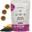 MommaBear Natural Sore Throat Relief Lollipops - Elderberry & Honey Kid Cough Lollipops - Organic Cough Kid Lolli Treats, No Articial Additives - Tighly Searled for Freshness (10 Pack)
