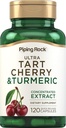 Piping Rock Turmeric dan Tart Cherry Capsules 124; 120 Count 124; dengan Black Pepper Extract 124; Vegetarian, Non-GMO, Gluten Free Suplemen