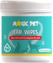 Dog Ear Cleaner Wipes - 120 Grooming Wipes W / Aloe Vera & Eucalyptus