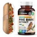 BIO KRAUTER Pine Bark Extract Capsules 400 mg - 100 Count - Antioksidant Suplemen - 95% Proanthocyanidins - Pine Bark Supplemen - Vegan, No Fillers