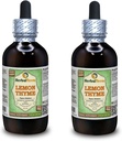 Lemon Thyme (Thymus x Citriodorus) Glycerite, Organic Dry Herb Alcohol- Free Liquid Extract (Nama Merek: HerbalTerra, Proughtly Made in USA) 2x4 f.oz (2x120 ml)