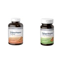 American Health Papaya Digetical Enzyme Chewable Tablets Bundle - 600 Count Asli dan dengan Chlorophyll 100 Count