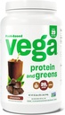 Vega Protein dan Hijau Powder Protein, Chocolate - 20g Tanaman Berbasis Protein Ditambah Vegan, Non GMO, Pea Protein untuk Perempuan dan Pria, 2.1bs
