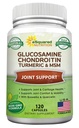 aSquared Nutrection Glucosamin Chondroitin Turmeric MSM Boswellia - 120 Capsules - Joint Support Relief for Health - Suplemen Natural for Back, Knee & Hands