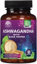 Aswagandha Suplemen 2100mg - Ekstra Kekuatan bubuk Ashwaganda & Root Ekstraksi dengan Black Pepper untuk Peledak Max, Suplemen Antioksidant Herbal untuk Perempuan & Men, Vegan, Non-GMO - 60 Capsules