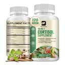 Suplemen Cortisol untuk Perempuan Pria, 10-in 1 Cortisol Detox dengan Ashwagandha, Magnesium, L-Theanine, Balanced Cortisol Levels, Malam & Tenang Dukungan, 120 Vegan Capsules