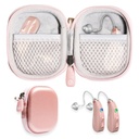 GETGEAR Designed Protective Case for Hearing Aid, Hearing Amplifier, Personal Sound amplifier, Hearing Device, Listening Device, Strong Mini Case dengan Mesh Pocket Rose Gold