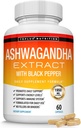 Akar Powder Organik Ashwagandha Pil 1950 Mg dengan Ekstrak Pepper Hitam