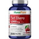 NusaPure Organ Tart Cherry 20: 1 Ekstrak, 1000 mg Equivalen dengan 20.000 mg 200 Veggie Caps (Vegan, Non-GMO) Bioperin