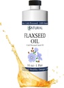 Zatural Flaxseed Oil Natural Grown 100% Pure Flax Seeds Cold Press Vegan Omega Fatty Acids 16oz