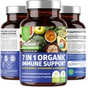 N1N Premium 7 dalam 1 Imune Supplemen Dukungan Imune [100% USDA Organik] Daily Ammune Boost dengan Vitamin C, Elderberry, Moringa Leaf, Oregano dan Bawang untuk kekebalan dan Inflamasi Respon, 90 Tablet