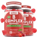 Vitamin B Complex Gummies, Vegan Vitamin B Gummies with 2000 mcg Metyl B12, Metyl Faunk 124; Plus Cholin + Inositol, Vitamin C + Zinc for Supports Energy, Mood, Immune, Healthy Hair, Skin - 120 Cts