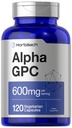 Horbäach Alpha GPC 600mg 124; 120 Capsules 12.4; Vegetarian, Non-GMO & Glten Free Chooline Suplemen 124; Menyediakan Memori Sehat, Fokus dan Kejelasan