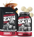 Bully Max 3-in- 1 Liquid Dog Muscle Builder and Power Tab (60 tab) Bundle - High Protein Suplemen & Chewable Multivitamin untuk Pertumbuhan Otot, Energi & Pemulihan di All Breeds, Puppy & Dewasa