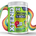 Xtend Original BCAA Powder Airheads Rainbow Berry Flavor, 7g BCAA dan 2.5g L- Glutamine, Sugar Free Post Workout Muscle Recovery Drinder with Acids for Men & Women, 30 Servings