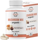 Mulhroom Organik Campuran Kasules Suplemen Alam 124; Cordyceps Sinensis, Reishi, Lion 's Mane, Turkey Tail 124; Imune Dukungan, Vitalitas Boost, Non-GMO & Allergen- Free Capsules 12490