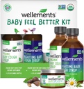 Wellients Organic Baby Feel Better Kit for 4 Months + Movious 124; Day & Night Syrups with Chest & Foot Gosok 124; Sootthing Comfort * for Baby 124; USDA Cerdened Organic, Non-GMO, Gentle Baby Care Set