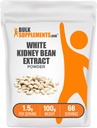 BulkSuplements.com White Kidney Bean Extract Powder - White Ginney Bean Powder - Herbal Bean Suplemen - Gluten Free, 1.5g per Serving, 100g (3.5 oz) (Paket 1)
