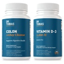Dr. Tobias Colon 14 Day Cleanse dan Vitamin D3 5000 IU Dukung Overall Health, Immune System dan Digeptical System. Non-GMO Gut Cleanse dan Vitamin for Men & Women.