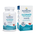 Nordic Omega Minis Ultimate, Strawberry Flavor - 60 Minis Soft Gels - 1120 mg Omega-3 - Tinggi-Potency Fish Oil Suplemen - EPA & DHA - Promes Brain & Heart Health - 30 Servis