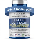 4 in- 1 Gut Health Support - Pregories + Propoletic + Postities + Digetical Enzymes - DE111 Spore Probiotic for Digeatly Duption & Bloating - Non-GMO, Made in USA - 60 Vevgie Capsules