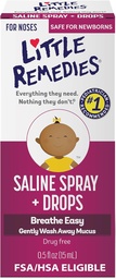 Sedikit obat Saline Spray dan Drops, Aman untuk bayi baru lahir, 0.5 fl oz