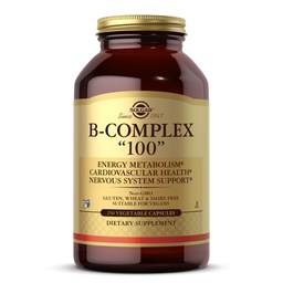 Solgar B-Complex "100", 250 Vegetable Capsules - Dukungan Sistem Gugup - Support Energi Metabolisme - Non-GMO, Vegan, Gluten Free, Dairy Free, Kosher - 250 Servings
