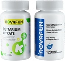 Potasium Citrate 1000mg & Magnesium Kompleks dengan 420mg Magnesium, Tambahan Bundle untuk Dukungan Jantung, Otot, Nerve, Bone Health