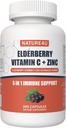 5 dari 1 Elderberry Immune Supplemen Dukungan Imune, Daily Immune Boosters untuk Tambahan Antioksidants dewasa, Elderberry 1000 mg, Vitamin C, Zinc, Echinacea, Ginger, 300 Vegan Capsules - 5 Bulan