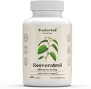 Resveratrol 600mg - Vegan - Non- GMO - Dukung Penuaan Kesehatan dan Kesehatan Kardiovaskular - Kaya dalam Antioksidan - 60 Kasules Vegetable