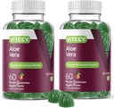 Viteey Aloe Vera Gummies untuk orang dewasa - 50mg - Aid in Dibuble and Immune Health - Aloe Vera Suplement - Vegan, Gelatin Free, Gluten Free, GMO Bebas, Tasty Chewable Raspberry Flavored Gummy