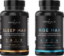 Tidur MAX & Rise MAX Profesional Bundle All- inone Premium Nootropics & Functional Mushroom Blend & Calming Blend for Sleep