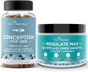 Konsep untuk nya Kapsul + Regulate MAX Myo- Inositol D- Chiro Inositol Powder - Dukungan Fertilitas, Hormone Keseimbangan, Siklus Regulate - 60 Vegetarian Soft Kapsul + 60 Servings Popper