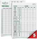 SWOOC Games ® - 5 Big Premium Laminated Yardzee & Farkle Score Cards (115in x 8in) dengan Aturan - Large Reconable Dry Pads for Giant Outdoor Dice