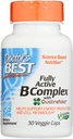 Kompleks B Aktif Terbaik Dokter, Non- GMO, Gluten Free, Vegan, Soy Free, Supports Energy Production, 30 Veggie Caps