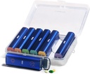Metal Weekly Pill Organizer 2 Times sehari, Aluminium Alloy Portabel Kotak Pill 7 Day, AM PM Dua kali Kasus Pil KB untuk Vitamin, Obat-obatan, Suplemen Ikan Oil