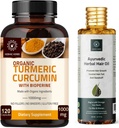 Turmeric Curcumin Capsules dan Ayurvedic Herbal Hair Oil
