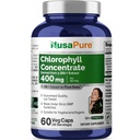 NusaPure Chlorofil 200: 1 Ekstraksi, 400 mg Equallen untuk 8000mg 60 Vevgie Caps (Equivalen 800mg per Serving, Non-GMO, Vegan) Sodium Copper Chlorophylin