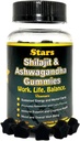 Shilajit Ashwagandha Gummies - Immune Dukungan Suplemen dengan Murni Shilajit Resin - Organik Ashwagandha Gummy untuk Stres, Energi & Wellness, 60 Natural Star- Shaped Gummies