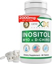 Genex Formulas 40: 1 Myo- Inositol 2000mg D- Chiro Inositol 50mg (60 Tablet) Mempersiapkan Fungsi Hormone & Ovarium - Vegan, Gluten Free, Non-GMO (30 Hari Suppply)