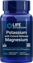 Potasium Hidup 99mg dengan Extend- Rilis Magnesium 250mg, 100 Veg Caps - Gluten- Free - Non-GMO - Vegetarian Suplemen Pria dan Wanita - Dual- Action Mineral Formula