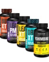 Jacked Factory Thermogenic Fat Burner Weight Loss Supplement - Burn-XT Thermogenic and Lean PM Night Weight Loses Loss Aid - Lean-XT Caffein- Free Fat Burner, Yohimbine Capsules, DD XT Diuretic