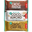 Bagus! Snacks Keto Variety Pack Protein Bar, Vegan, Soy & Gluten Free, Low Sugar Meal Replacement, 10g High Protein, Natural Heally Snack, Untuk Atlet & Aktif Lifestyle, 3g Net Carbs, 12 Bars