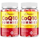 CoQ10 Gummies dengan PQQ - 400 MG Coenzim Q10 High Potency, Enhanced with Ayurvedic Herbs, Adaptogenic Mushroom Blend & Progories for Heart, Brain, Energy, Imunity, Cherry Flavor, 120 Vegan Gummies