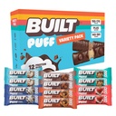 Bar Built, Puff Protein Bars, Variety Pack, Collagen, On- go Snacks, Breakfast Bar, Mixed Sampler, 12 Pack