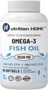 Triple Strong Omega 3 Fish Oil 3000 mg EPA & DHA, 2520mg dari Omega 3 Fatty Acids 1440mg EPA + 960mg DHA Best EstimFatty Acids Premium Burpless Suftgel Suffits (90)