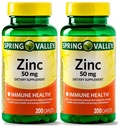 Spring Valley - Zinc 50 mg, 200 Ct 2 Pack Zinc suplement Spring Valley suplement is Sutable for Daily Intake.